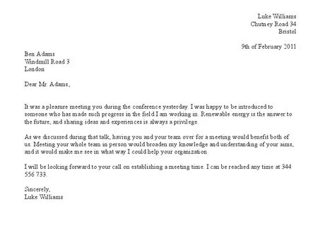 English letter examples