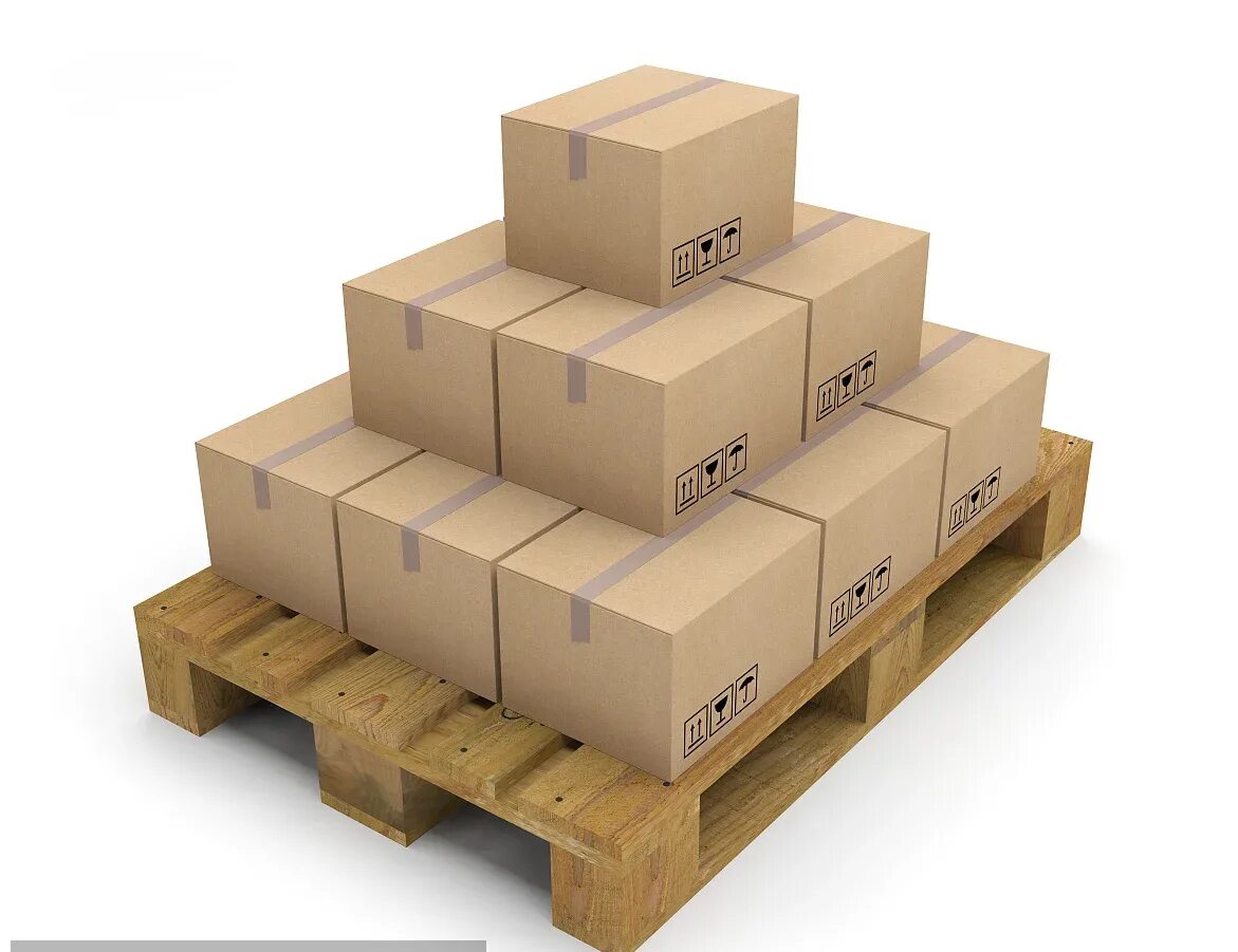 pallet and carton box Иллюстрация Stock Adobe Stock