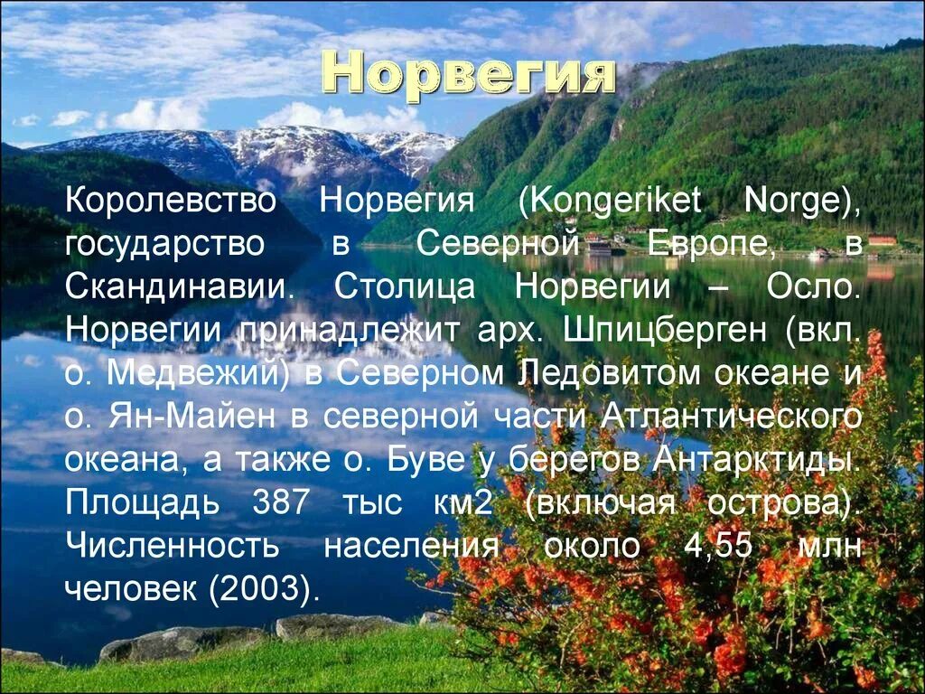 Норвегия доклад 3 класс. Норвегия презентация. Важные сведения о Норвегии. Норвегия слайд.