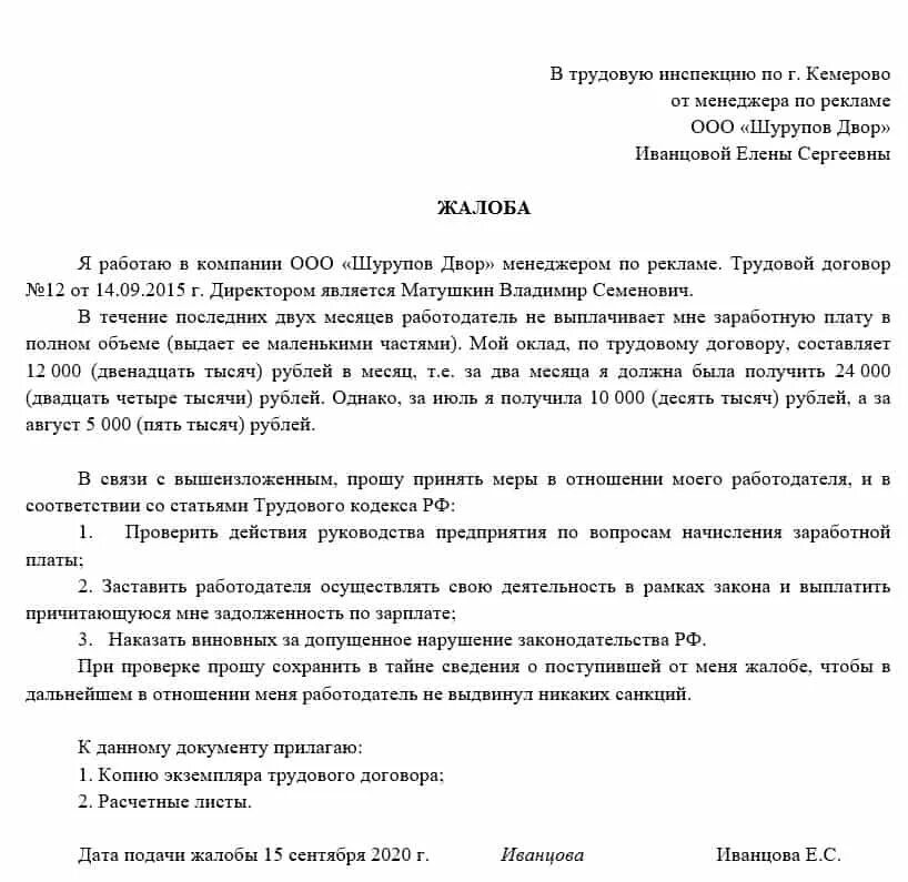 Образец заявления в трудовую инспекцию жалоба на работодателя. Пример жалобы в трудовую инспекцию на работодателя. Образец жалобы в трудовую инспекцию на работодателя образец. Как правильно написать заявление в трудовую инспекцию.