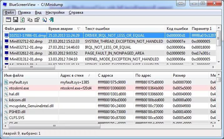 Bluescreenview как пользоваться. Bluescreenview. bluescreenview-x64. файл дампа.