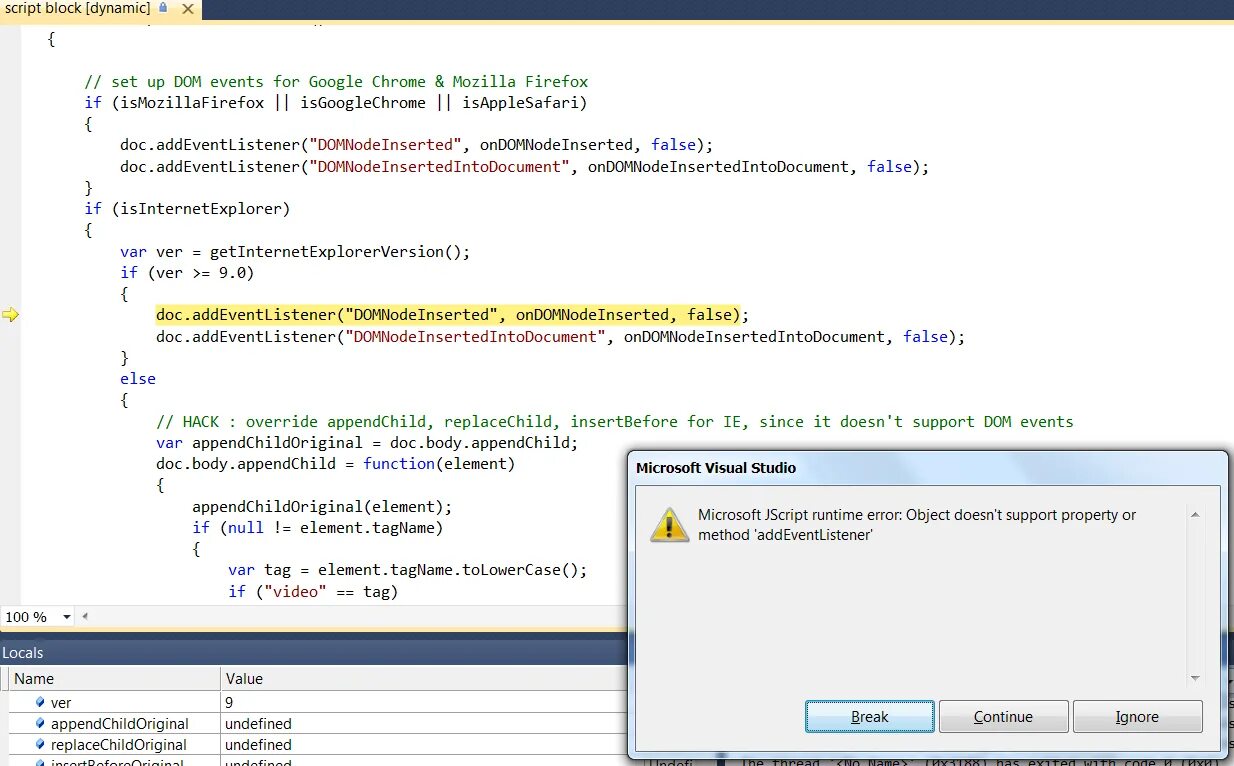 Ошибка выполнения функции. Ошибка javascript object object. microsoft jscript. ошибки выполнения c #. действия для addeventlistener.