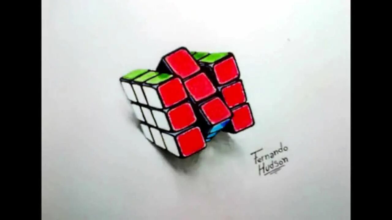 Рубик карандашом. Кубик рубика карандашом. тень кубика рубика. рисунок 3d кубик рубик очень легкий. кубику рубика на белом фоне с тенью.