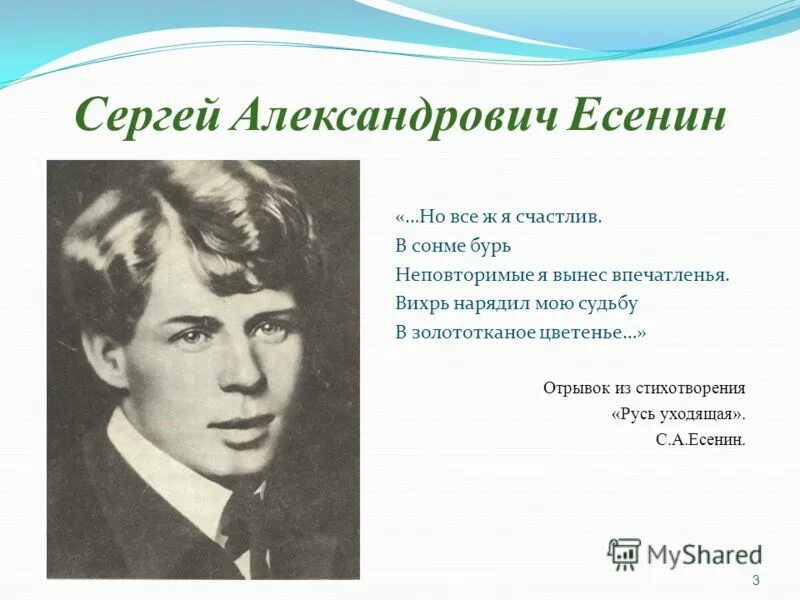 анализ стихотворения русь уходящая есенин