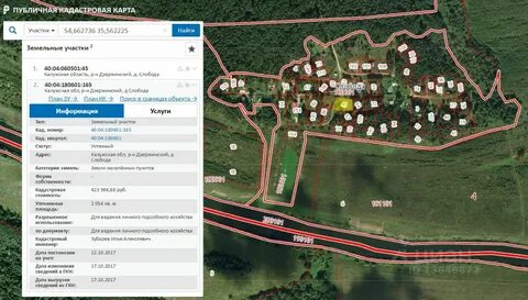 Публичная кадастровая карта калужская