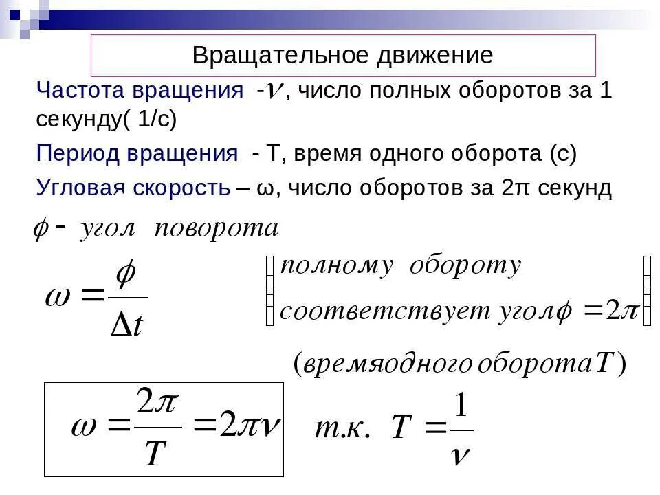 Вычислить линейную скорость. Как определить частоту вращения формула. Угловая скорость вращения формула через обороты. Период формула частота угловая скорость. Формулы частоты число оборотов угловая скорость.