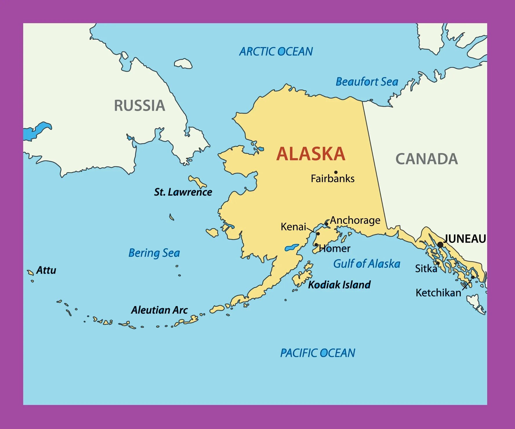 Покажи аляску. Штат Аляска на карте. Штат Аляска на карте с городами. Столица Аляски на карте. Расположение полуострова Аляска на карте.