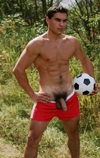 Nude male soccer players