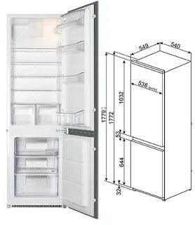Встраиваемый холодильник smeg