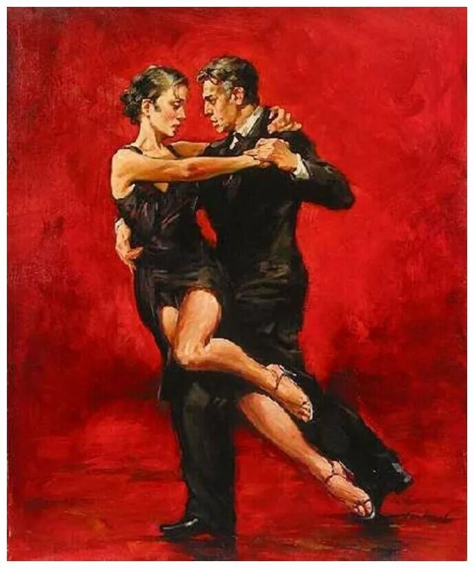 Страстный испанский. Аргентинское танго художник. Художник Карлос Тавано танго. Художник Джек веттриано картины.