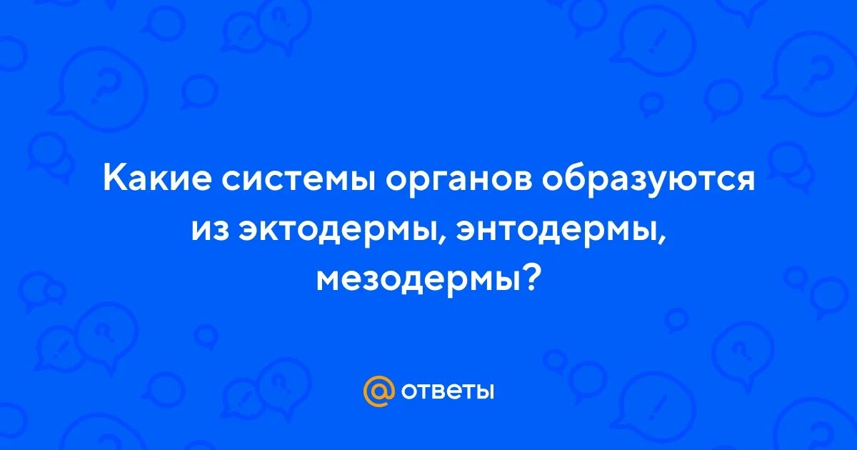 Какие системы органов формируются из мезодермы. Какие системы органов формируются из мезодермы