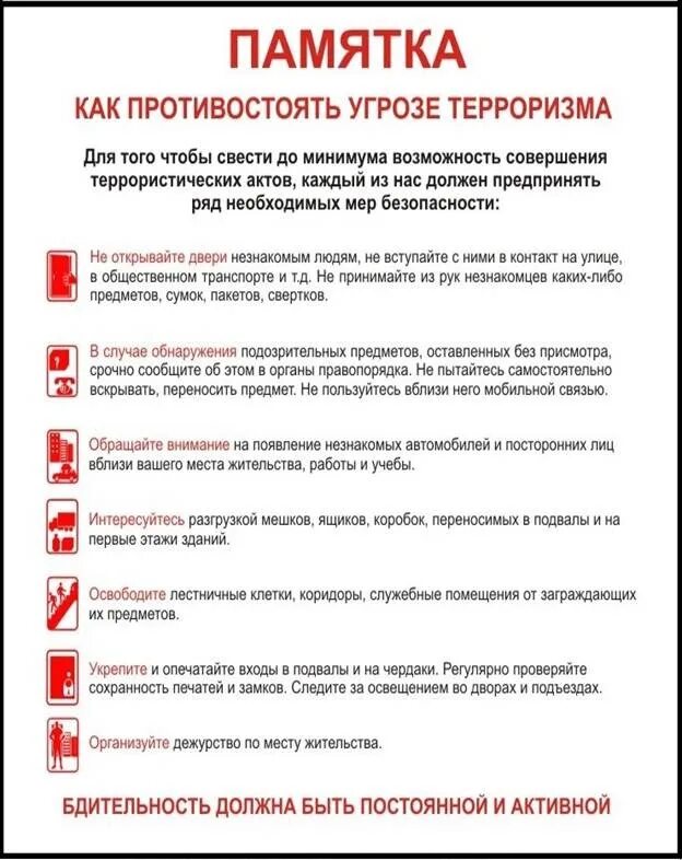 Содержание памятки