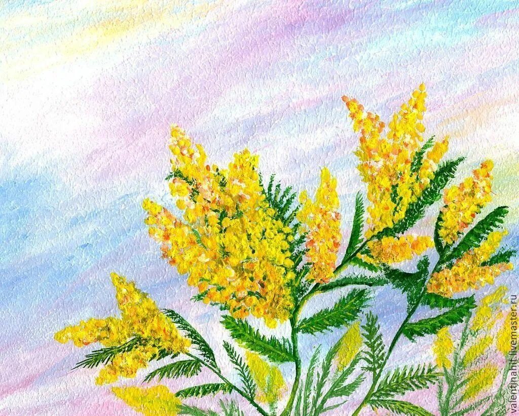 Нарисовать мимозу ватными палочками. Ветка мимозы ватными палочками. веточка мимозы ватными палочками. мимоза ватными палочками. букет мимозы ватными палочками.