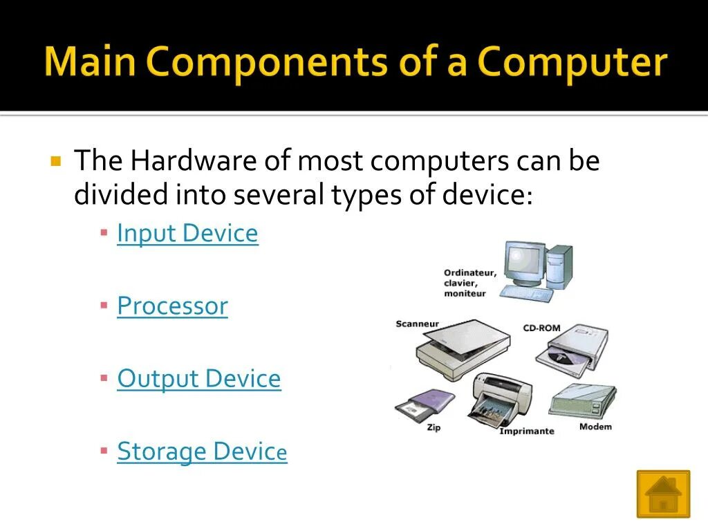 Main components of Computer. The main components of a Computer System. The Basic components of Computer. Computer Hardware System. Computing system