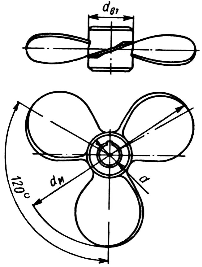 Мешалка в виде лодочного мотора. Чертеж мешалка пропеллерная лопастная. Трехлопастной гребной винт чертеж. Лопасти мешалки чертеж. Трехлопастная мешалка чертеж.