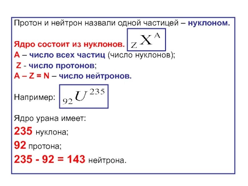 Сколько протонов в ядре атома урана