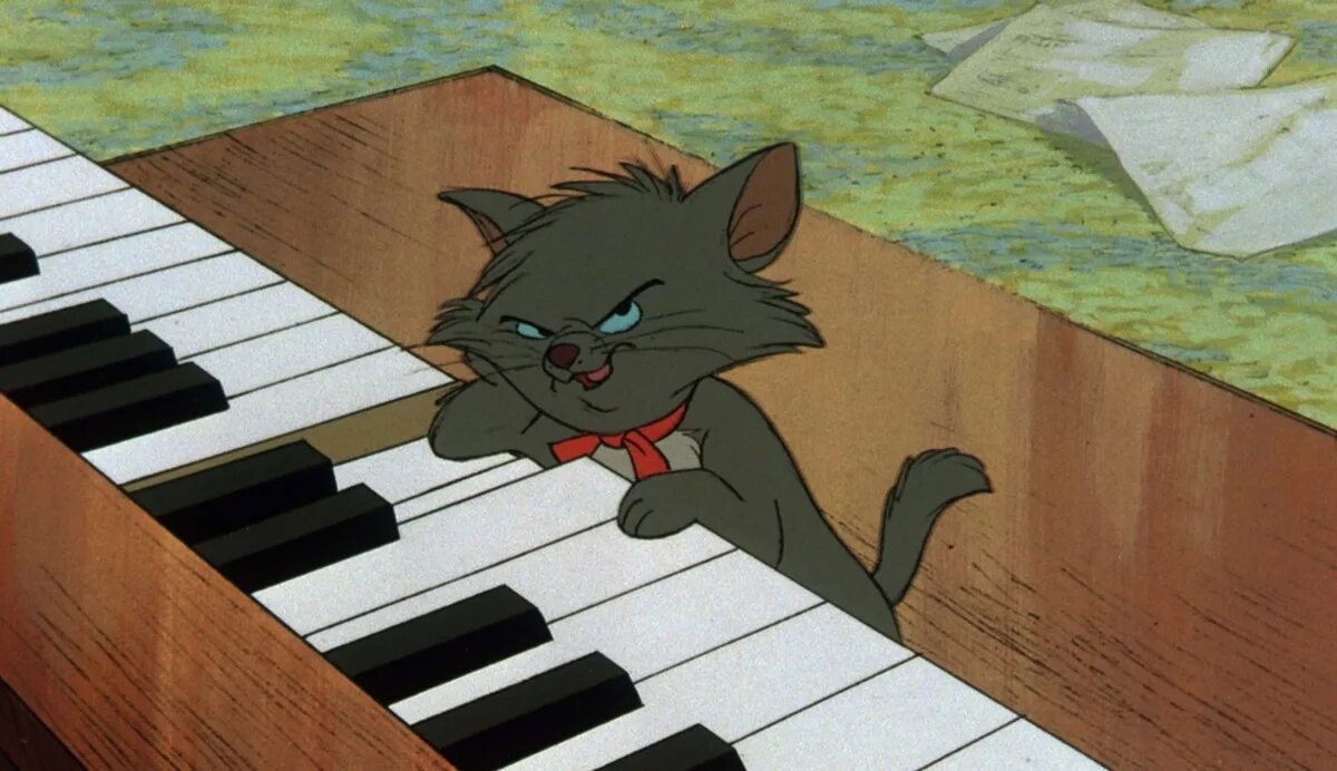 Спой кота. Коты Аристократы Берлиоз. Коты-Аристократы (the Aristocats, 1970). Коты Аристократы пианист.