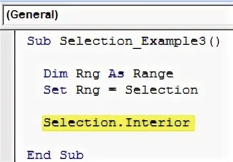 Selection vba