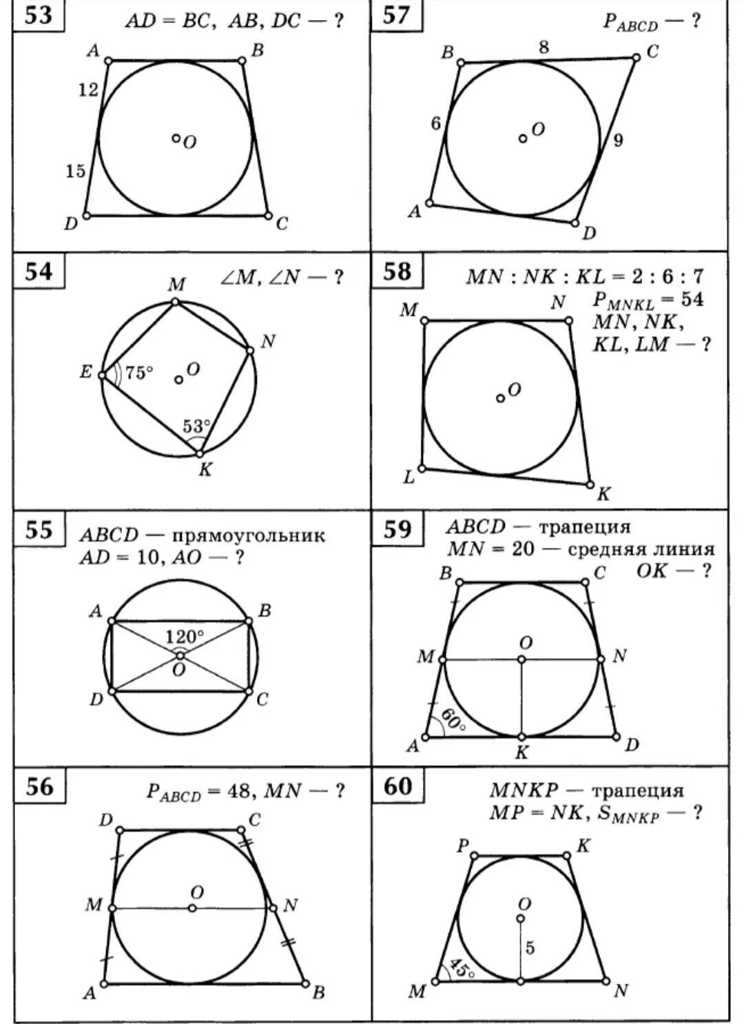 Тест по теме вписанная и описанная окружность. Вписанные и описанные Четырехугольники задачи. Задачи на вписанный четырехугольник в окружность. Геометрия задачи вписанная окружность. Задачи на вписанные Четырехугольники.