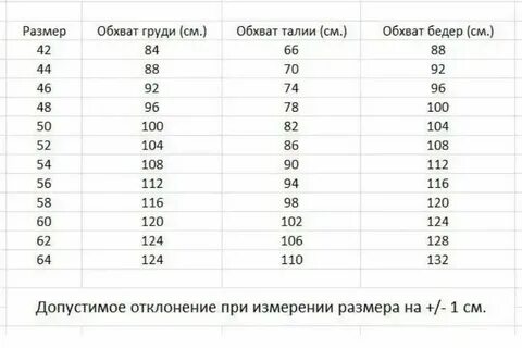 Обхват бедер 52 размера