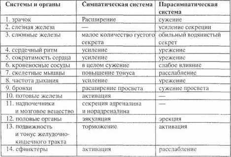 Симпатика действие