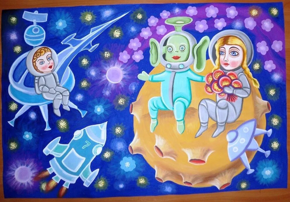 Рисунок на тему космос. Детский рисунок на тему космос. Космос глазами детей. Рисунки на тему космос для детей. Конкурсы на космическую тему