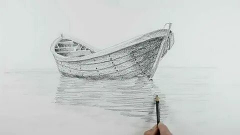 Как нарисовать лодку на воде