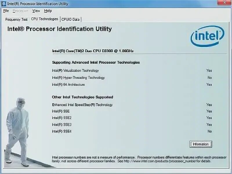 Intel processor identification utility