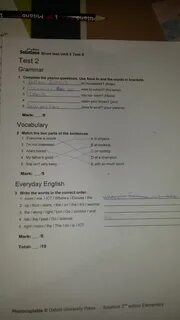Solutions short test