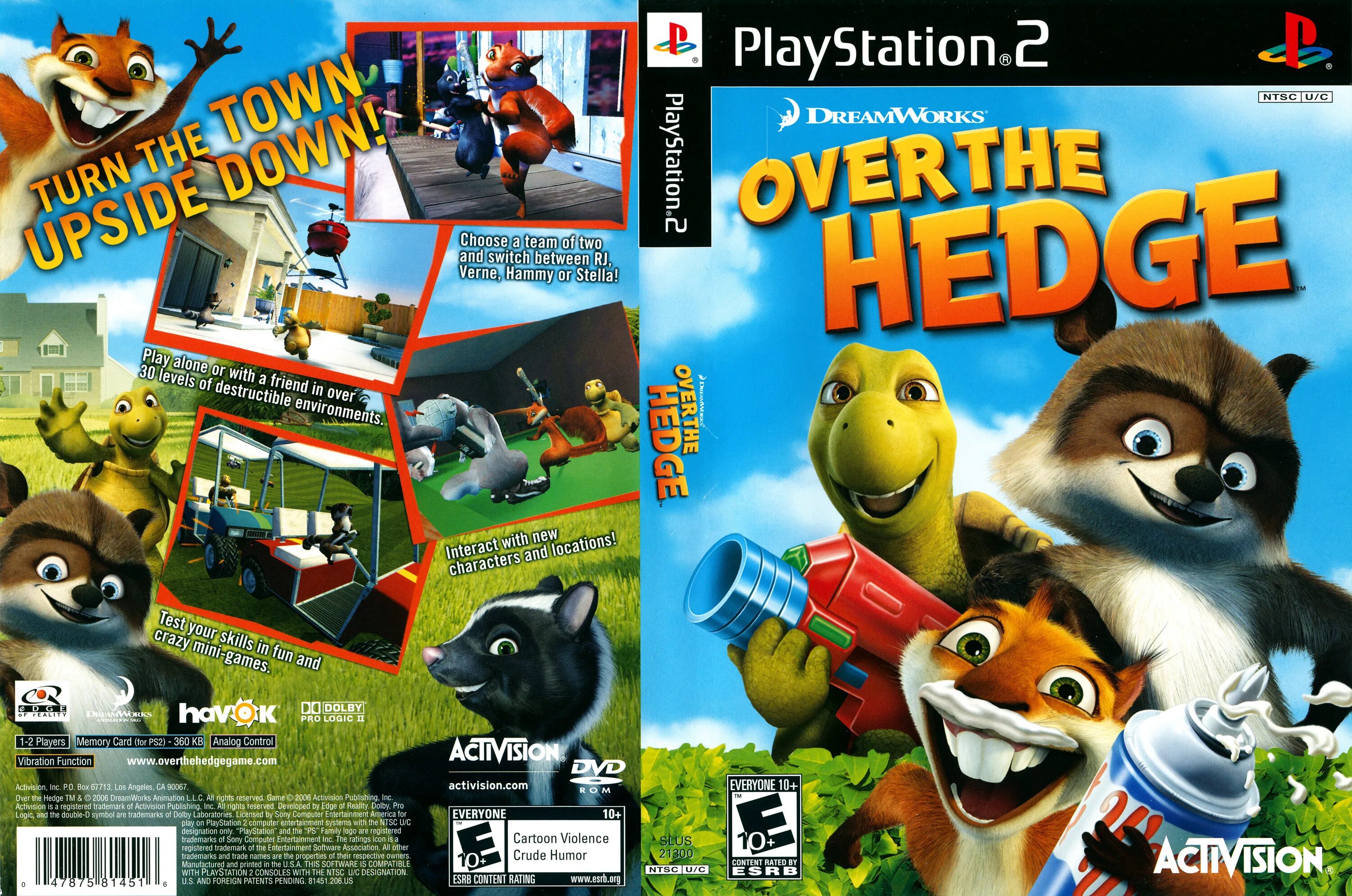 Over the Hedge PLAYSTATION 2 обложка.