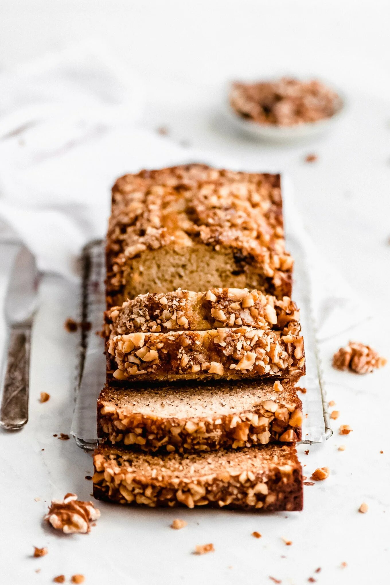 Nut bread. Banana nut bread. crunchy bread.