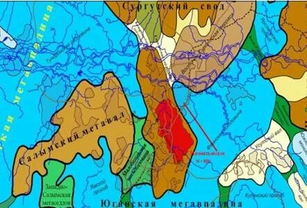 Сургутский свод тектоническая карта