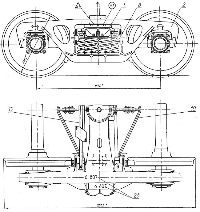 Тележка грузового вагона 18-9855. Двухосная тележка типа 18 – 100 (ЦНИИ – х3). Тележка 18-9855 чертеж. Надрессорная балка тележки 18-100 чертеж.