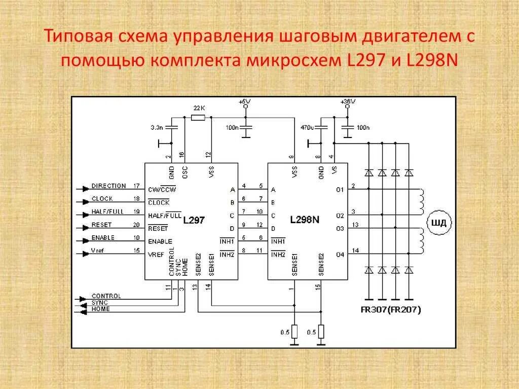 Драйвер управления двигателем. L297 l298 схема. l297 драйвер шагового двигателя. схема управления шаговым двигателем на l298. схема управления драйвером шагового двигателя.