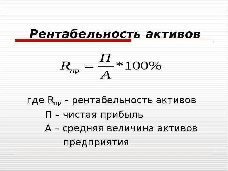 Рентабельность совокупных активов