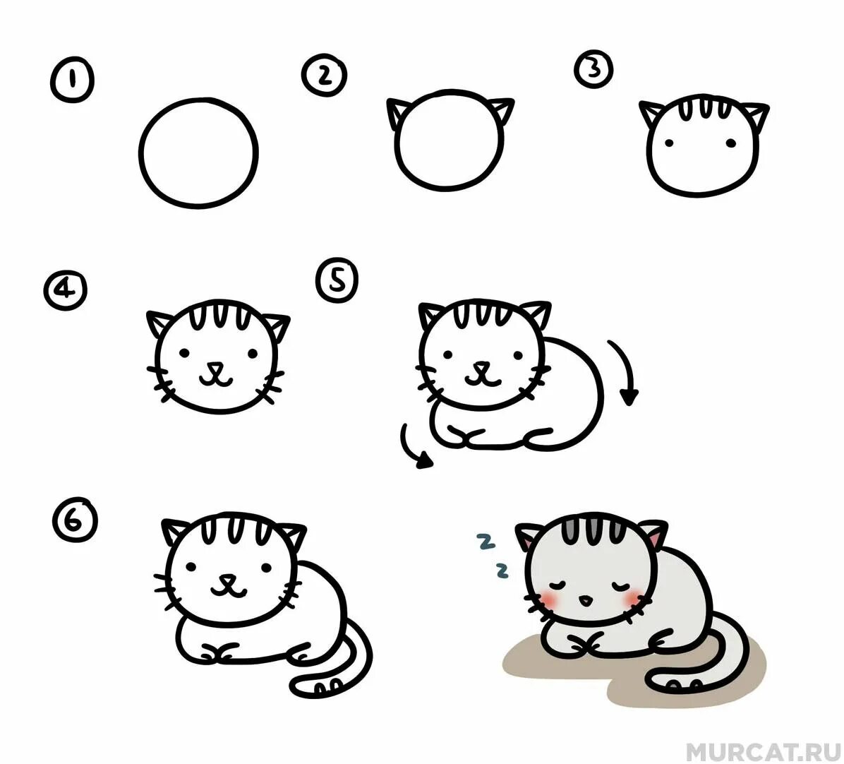 Как нарисовать кота поэтапно для детей. Схема рисования котенка для детей. Схема рисования кошки для дошкольников. Поэтапное рисование котика для детей. Простые схемы рисования для малышей.