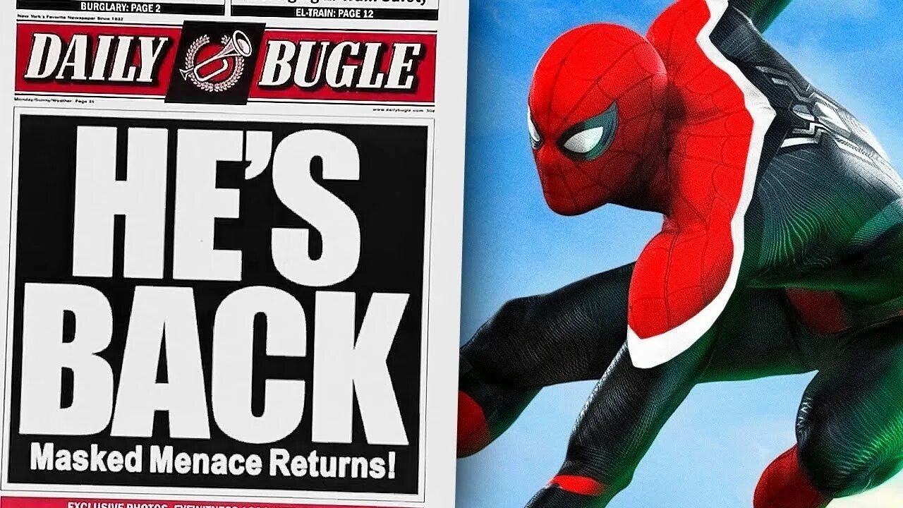 Here s back. Дейли Бьюгл человек паук. Он вернулся человек паук. Человек паук он вернулся газета. He is back Spider man газета.