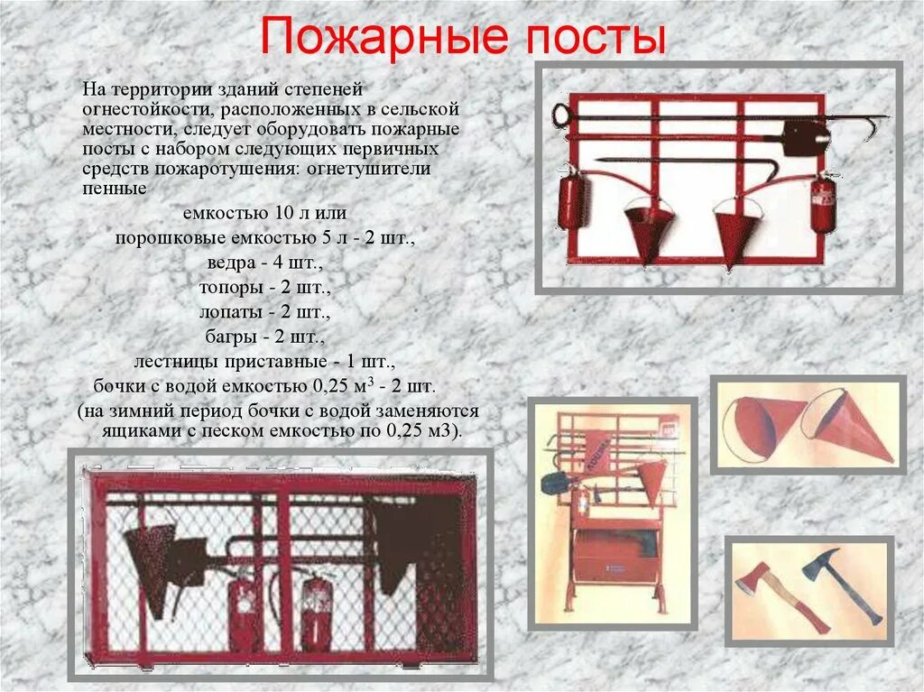 Требования к пожарному посту