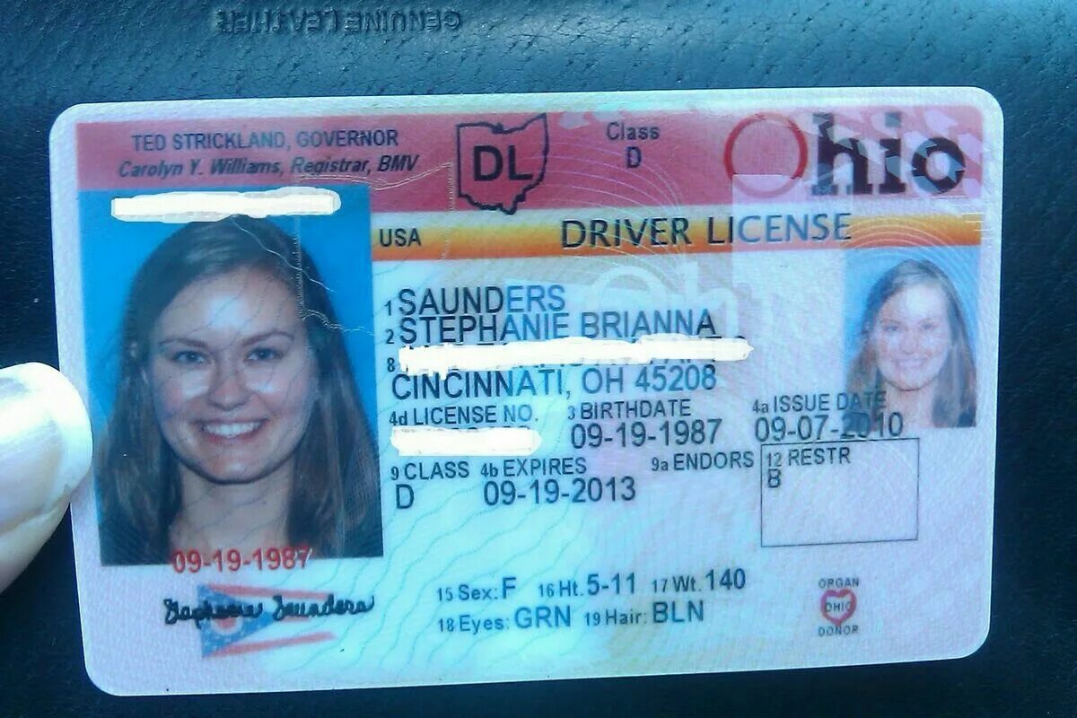 License us. Фотографию американских прав. Ohio Driver License.