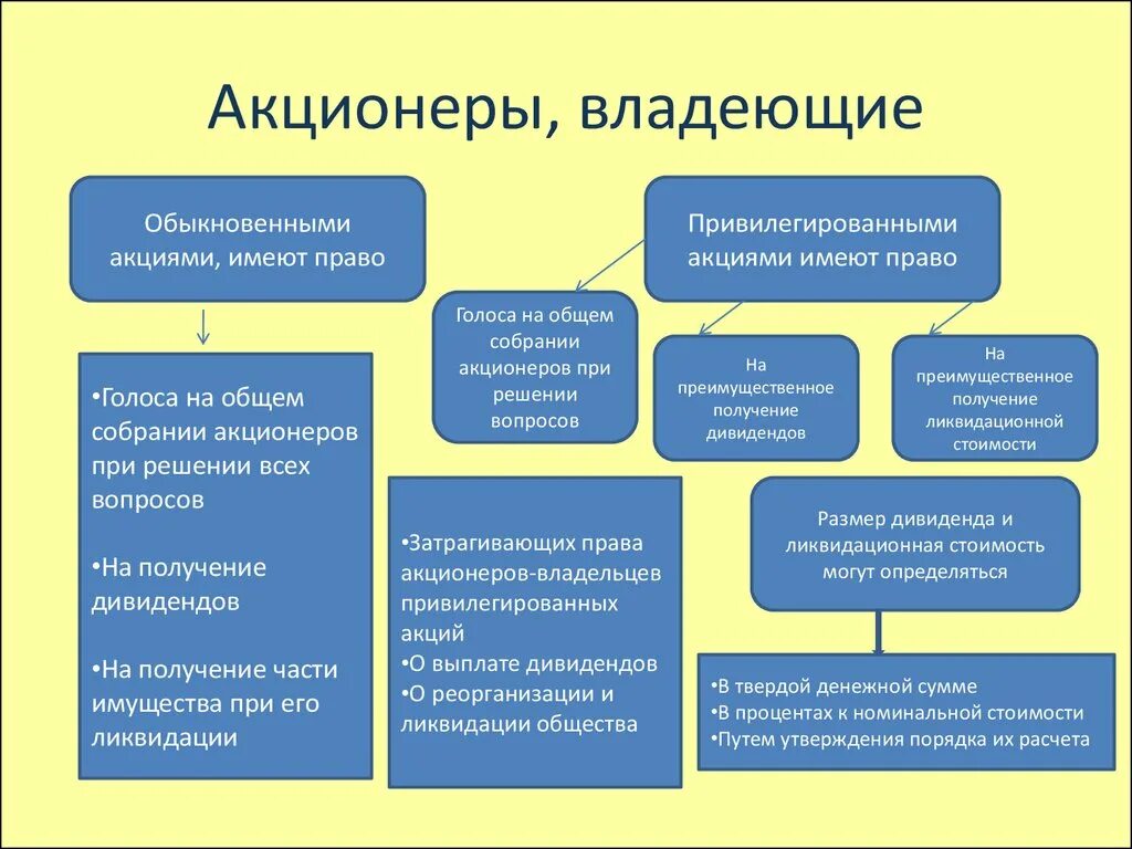 Владельцы привилегированных акций имеют право. Акционеры физические лица