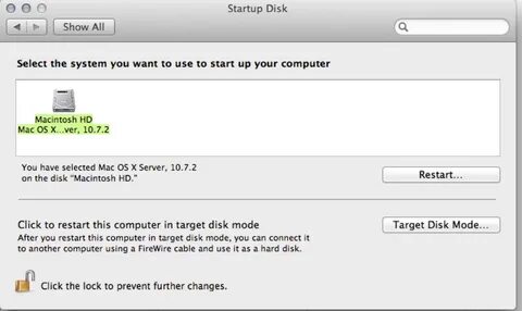 Startup Disk Preference Pane. 