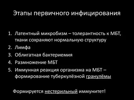 Стадии первичной