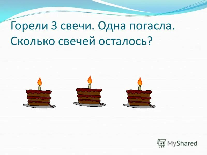 Горело семь свечей две потухли сколько осталось