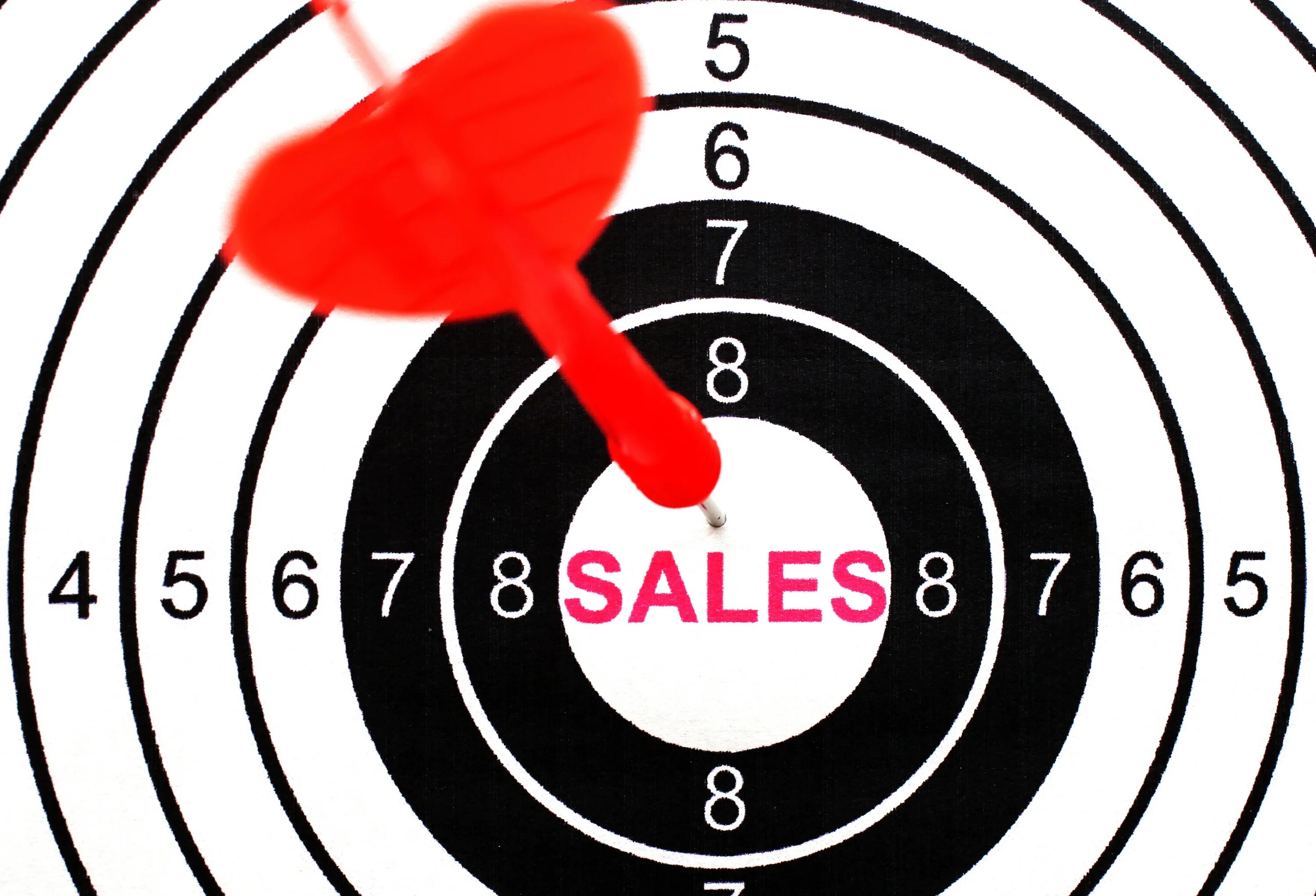 Sales targets. Throwing on targets. Text: sales Department.