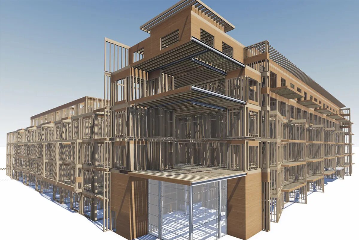 BIM В зеленом строительстве. Timber framing for Autodesk Revit 2014. House Revit BIM. Wood framing for Revit.