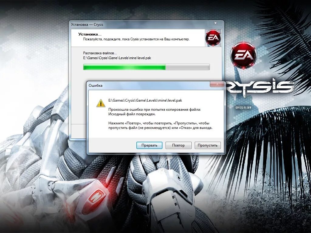 Установка игры. Установка игры на компьютер. Установщик игр. Антология Crysis. Crysis ошибки