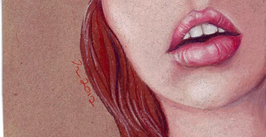 девушка прикусывает губу рисунок. дерзкие рисунки. нарисовать девушку. красивое лицо девушки карандашом. нарисованная девушка красит губы.