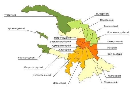 Районы питера на карте с метро границами