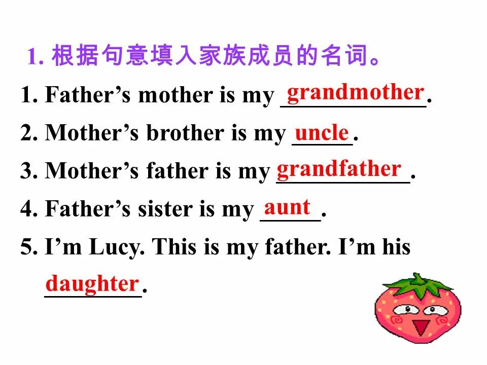 Aunt s brother is. My mother is father is my. My father's brother is my. My mother's brother is my. My mother`s brother is my ........ ..