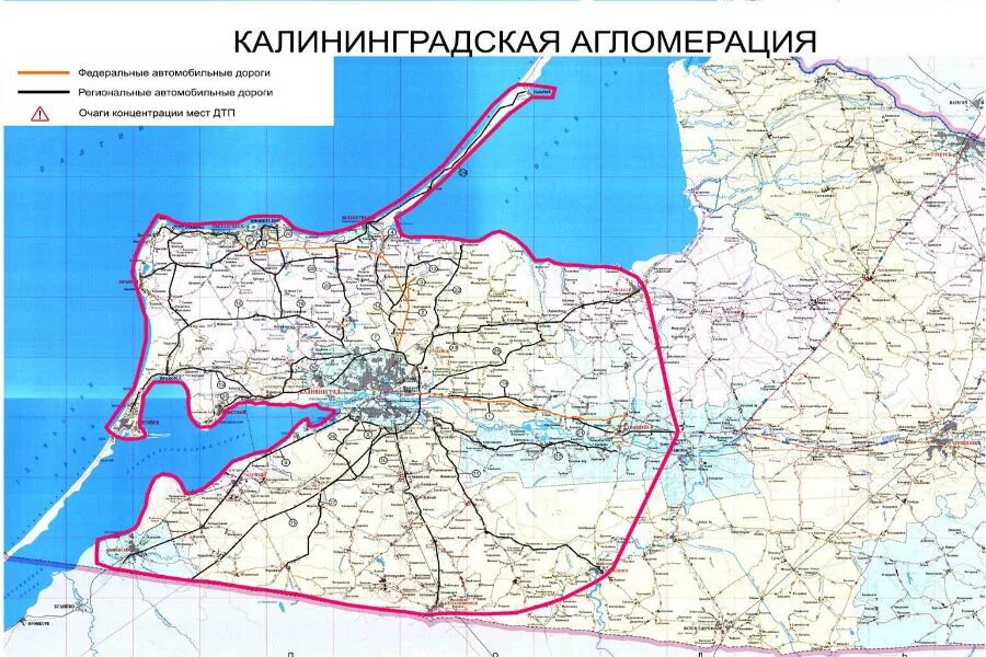 Сравнение калининградской области. Калининград карта автодорог. Карта Калининградской области дороги. Агломерация Калининграда. Федеральные дороги Калининградской области на карте.